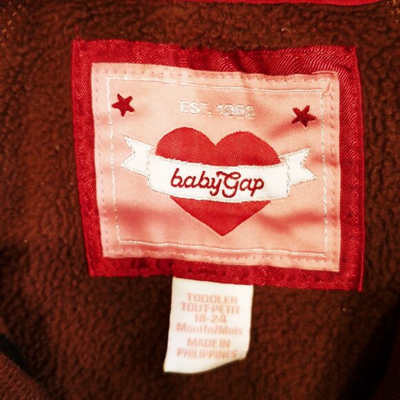 Gap Fleece Embroidered Logo Heart Zip-Up Hoodie 18-24 Months - Picture 5 of 6